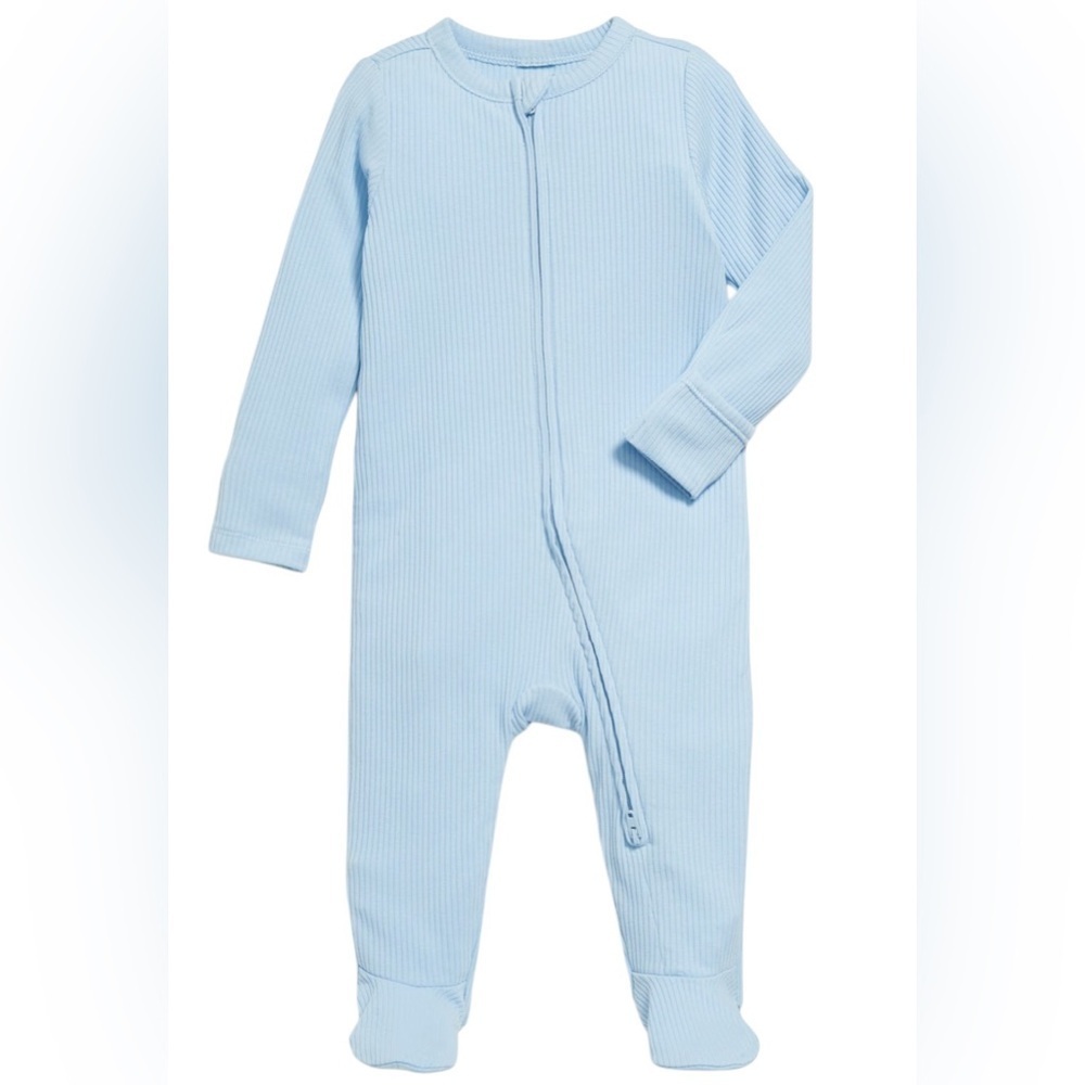 GAP kids, 2-Way-Zip Sleep & Play Footed One-Piece for Baby, Blue, 0-3 Months